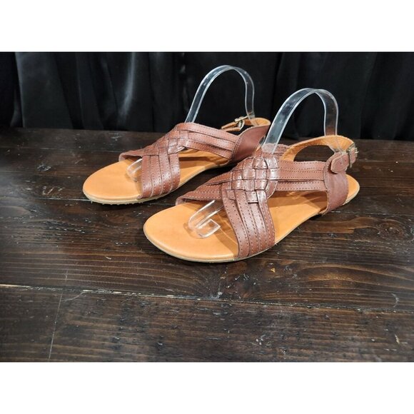EUC Huraches by BearPaw Agate Brown Leather Sandals/Sz. 11 - Picture 1 of 8